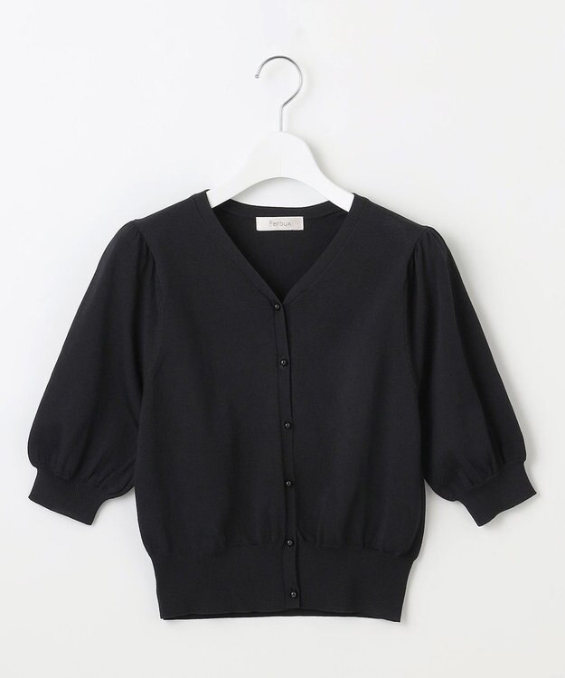 Feroux ハーフスリーブ カーディガン ブラック系