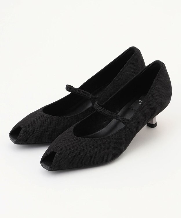 steppi 【洗える/撥水】オープントゥ パンプス ブラック