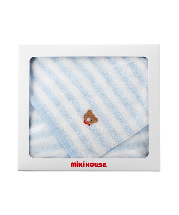 MIKI HOUSE HOT BISCUITS 【ミキハウス】 バスタオル【BOX付き】 ブルー