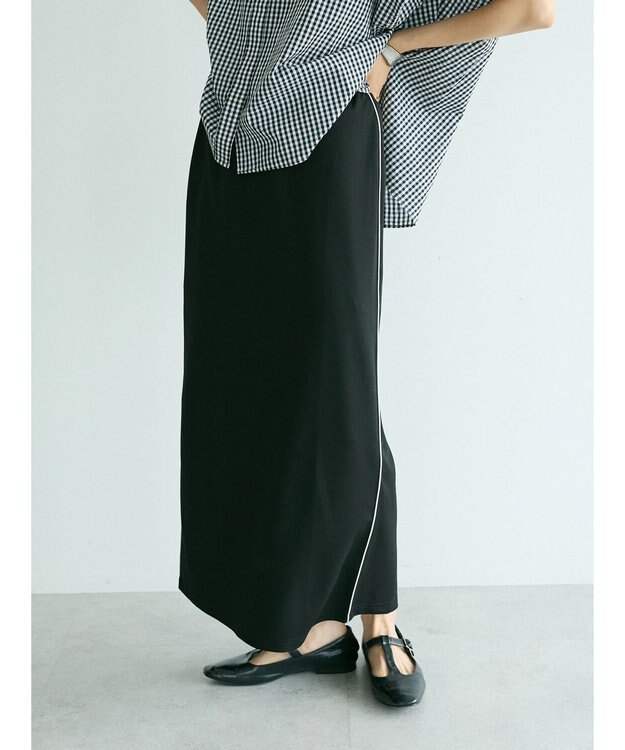 CRAFT STANDARD BOUTIQUE パイピングラインスカート Black