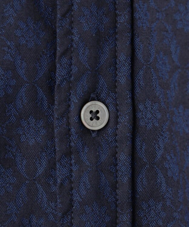 JOSEPH HOMME オーナメントジャガードストレッチ　レギュラーカラーシャツ ネイビー系