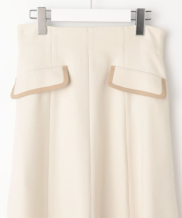 Feroux 【洗える】バイカラーフレア スカート アイボリー系