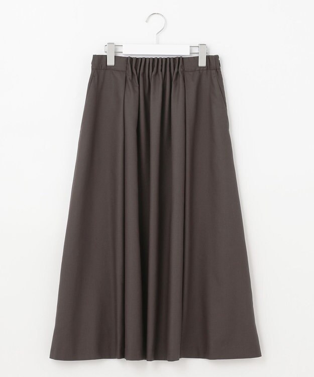 自由区 【抗菌/サスティナブル/セット着用可】EASY SET UP フレアスカート ダークブラウン系