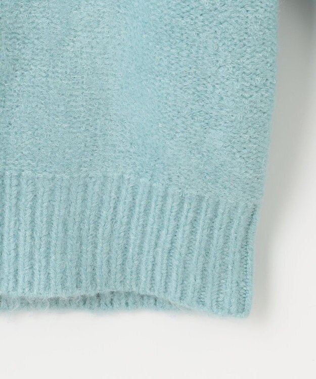 Feroux 【洗える】パールスリーブ ケーブルニット グリーン系