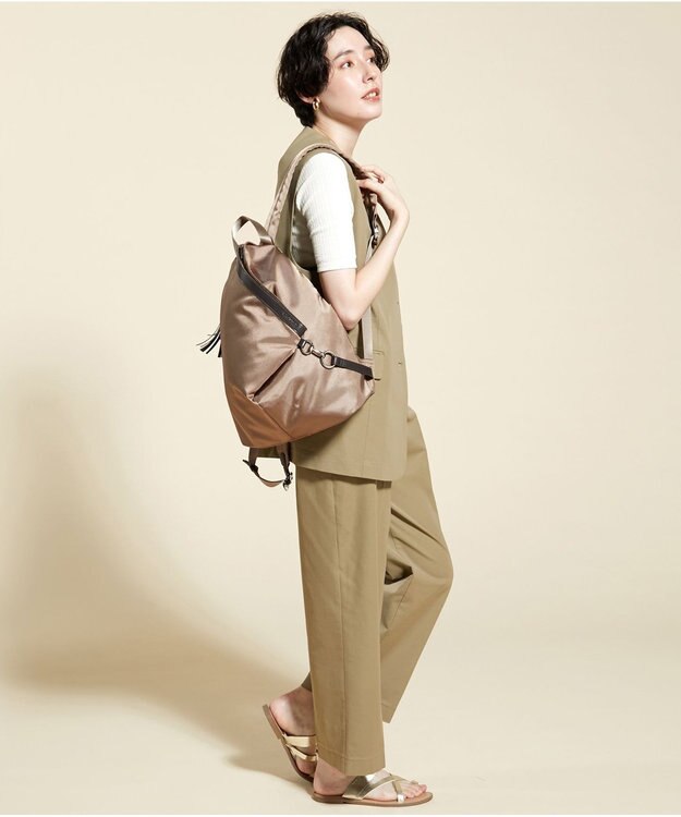 LA BAGAGERIE 【復刻リニューアル】口折れタッセル付きリュックサック　Sサイズ ベージュ