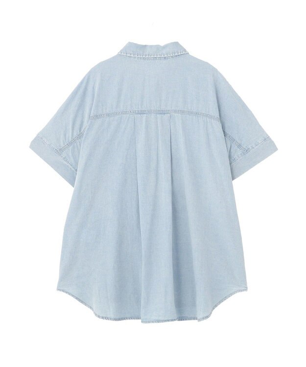 Green Parks シアーデニム２ＷＡＹビックドルマンシャツ Light Indigo