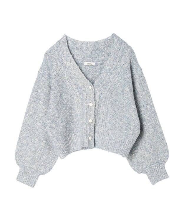 earth music&ecology ラメスラブニットカーディガン Sax