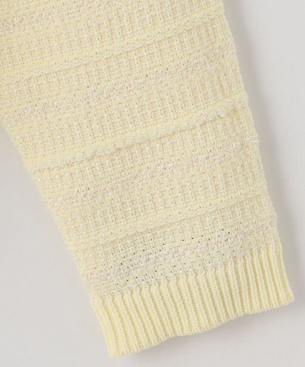 自由区 【WEB限定カラーあり・洗える】テクスチャーコットンブレンドニット アウター ライトイエロー