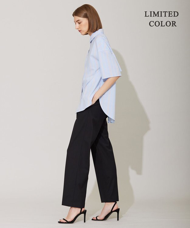 ICB 【WEB限定カラーあり・洗える】ラッフルデザインシャツ サックスブルーストライプ系［WEB限定］