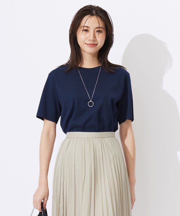 J.PRESS LADIES S ロゴ Tシャツ ネイビー系