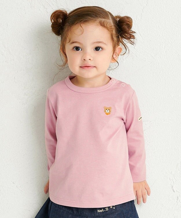 MIKI HOUSE HOT BISCUITS 【70-120cm】【Everyday Series】ワンポイント 長袖Tシャツ