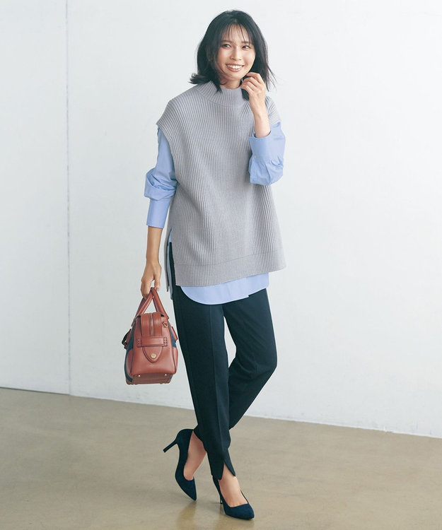 UNFILO 畔ニットベスト グレー