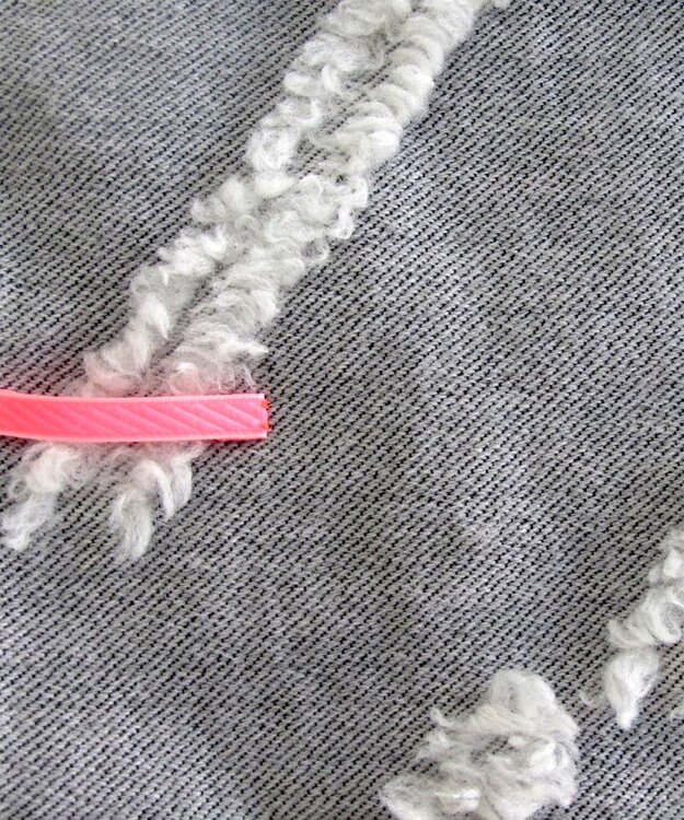 POLS ウールカットジャカードストール グレイ