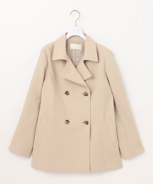 ANY SIS 【洗える】ベーシックハーフ トレンチコート ベージュ