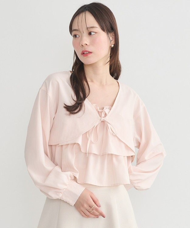 earth music&ecology ティアードアンサンブルブラウス Pink