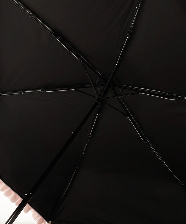 Maison de FLEUR 《晴雨兼用》遮光&UV CUT フリル折りたたみ傘 Pink