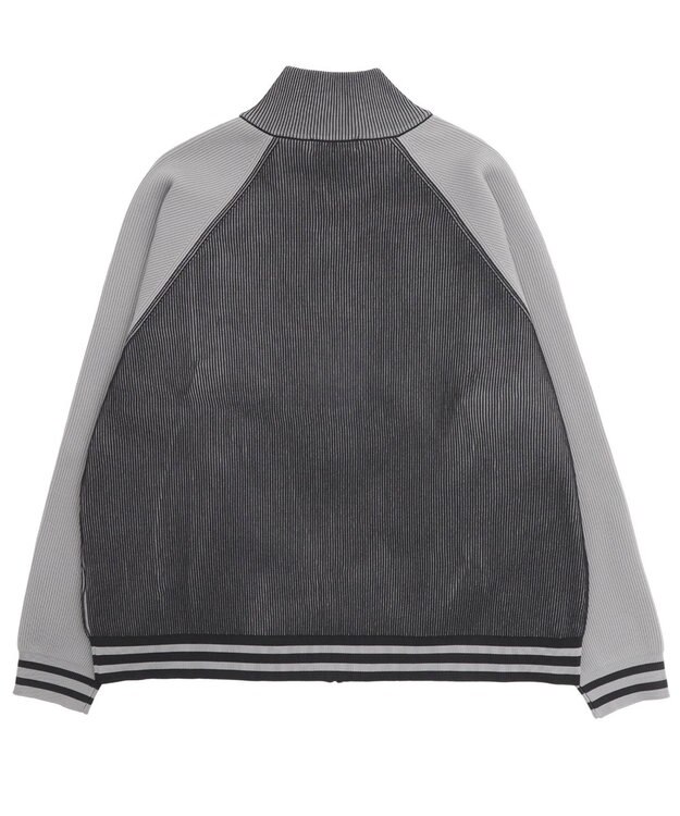 WEGO 【ユニセックス着用ITEM/MLサイズ展開】ラグラングラフィックニットブルゾン ブラック