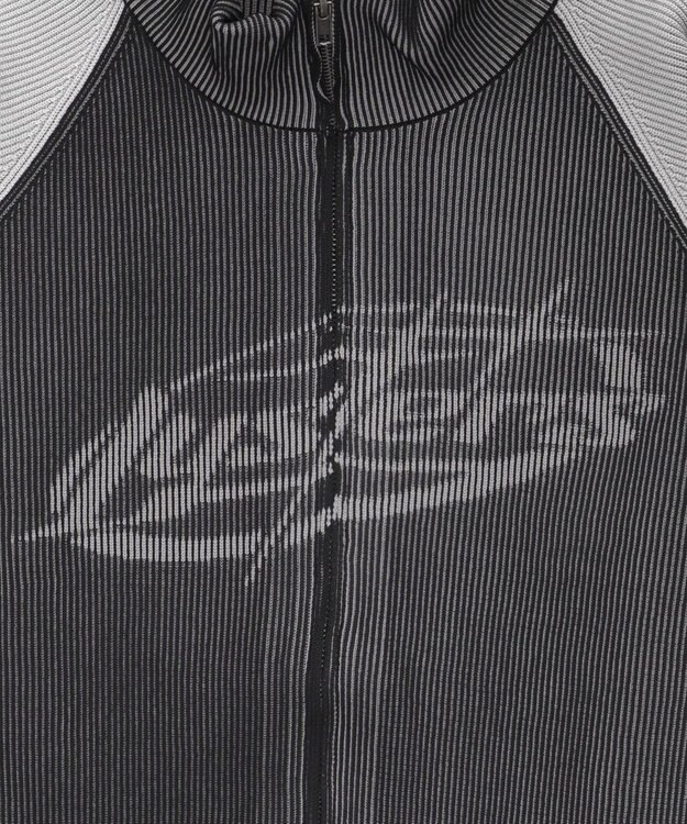 WEGO 【ユニセックス着用ITEM/MLサイズ展開】ラグラングラフィックニットブルゾン ブラック