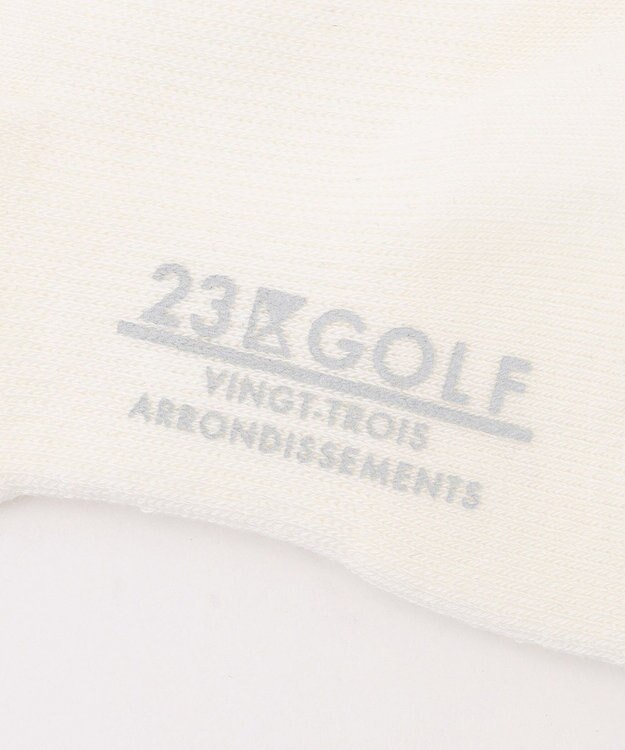 23区GOLF 【MEN】ロゴレギュラーソックス 18cm ホワイト系5