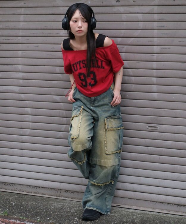 WEGO ドッキングドロストショートT レッド