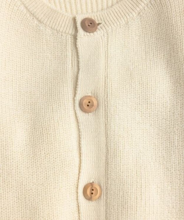 LENO CREW NECK CARDIGAN クルーネックカーディガン IVORY