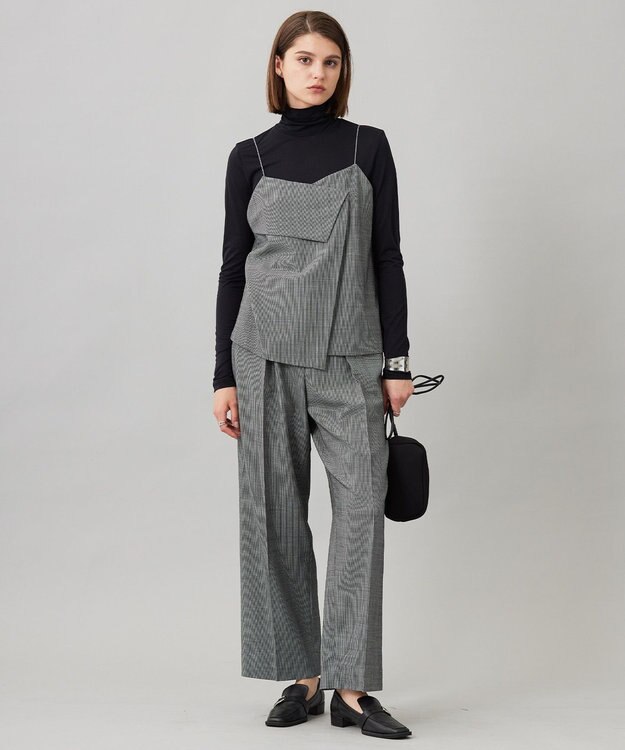 ICB 【洗える】 パウダリーチュール ハイネックトップス ブラック系