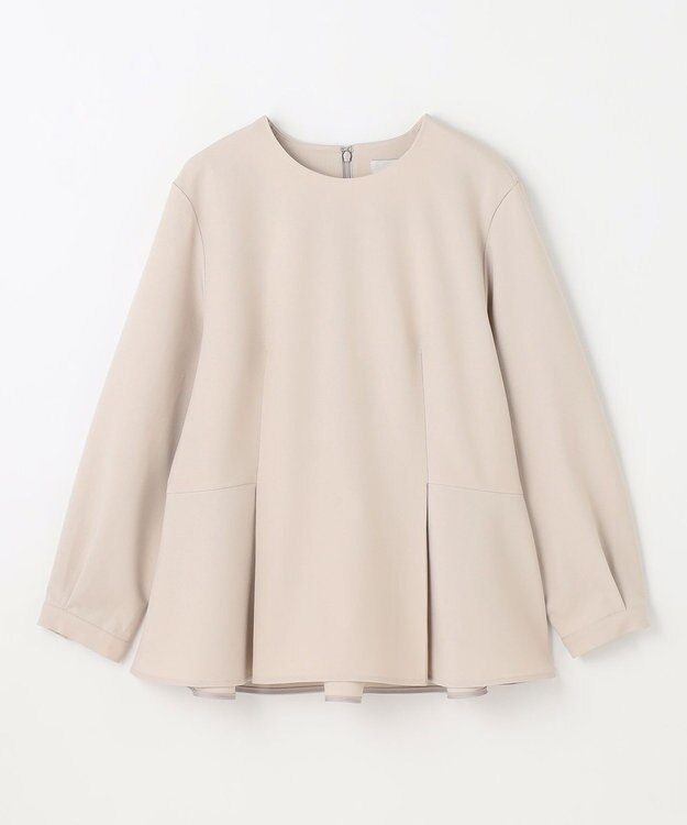 ANY L 【洗濯機可/ストレッチ/セットアップ可】イージーケアペプラムブラウス ベージュ