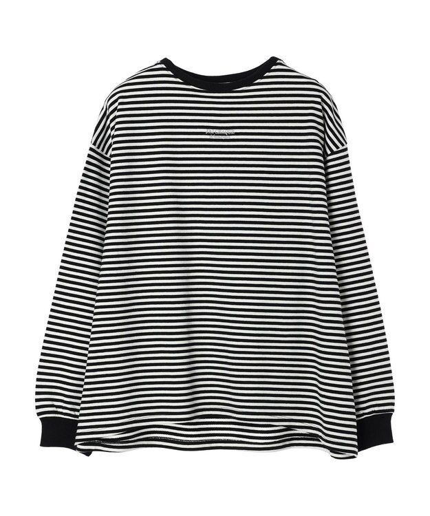 AMERICAN HOLIC 刺繍ロゴミニ裏毛ボートネックチュニック Border