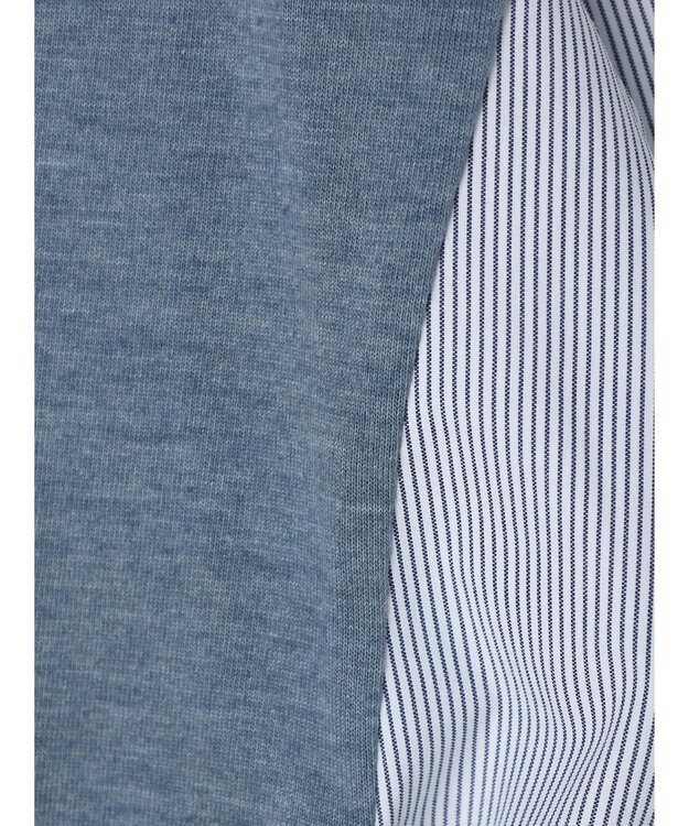 Green Parks 布帛ドッキング脇リボンプルオーバー Blue