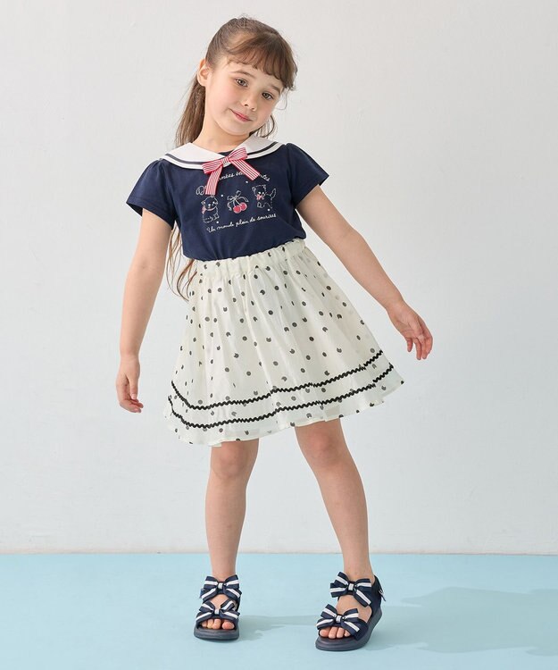 ANY KIDS セーラーカラー Tシャツ ネイビー