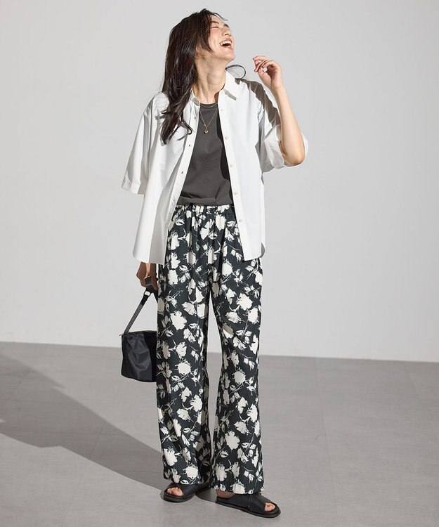 ANY 【接触冷感/UVカット/抗菌防臭/速乾】エニィファンクション半袖シャツブラウス ホワイト