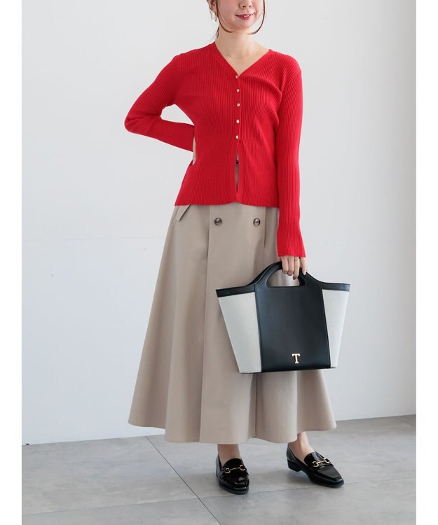 Te chichi トレンチフレアスカート ベージュ