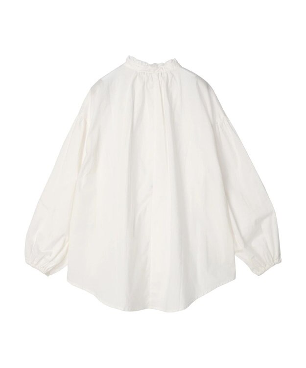 CRAFT STANDARD BOUTIQUE パールボタンピコフリルブラウス Off White