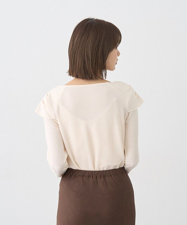 earth music&ecology リボンライクドレーププルオーバー Ivory