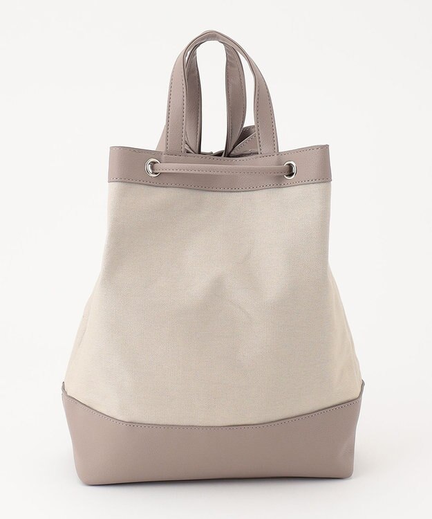 ANY 【2WAY/PC・A4サイズ収納可】メタルポイントキャンバス地リュック ベージュ系