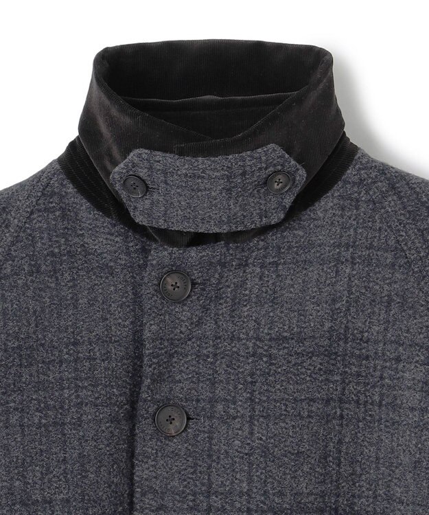 JOSEPH HOMME ニードルパンチグレンチェック　シングルブレストトレンチコート ネイビー系3