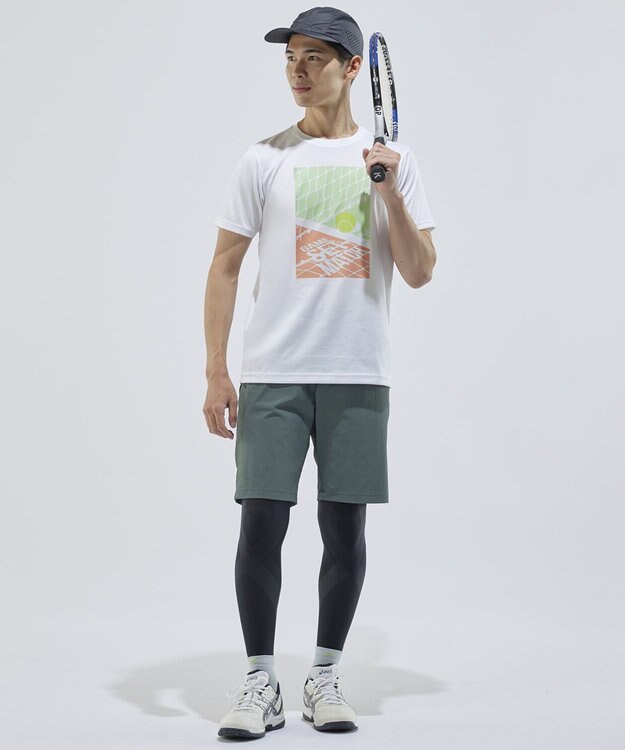 CW-X 【UNISEX】 CW-X トップス Ｔシャツ 半袖 3分袖 Ｕネック メッシュ素材 UVカット率90%以上(本体) ユニセックス DLR195 /ワコール ホワイト