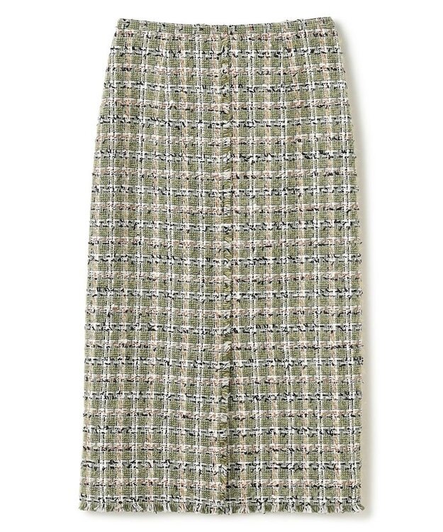 BEIGE， BERYL / ファンシーツイード Iラインスカート Khaki Mix