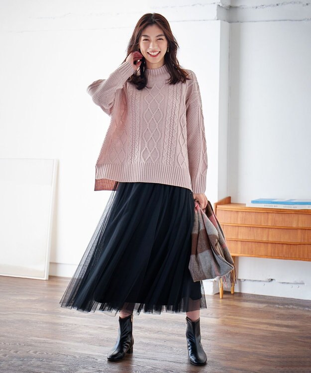 ANY 【LLサイズ有り】ソフトタッチローヒールブーツ ブラック