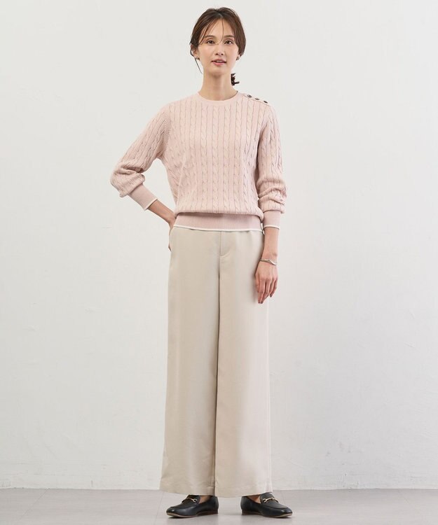 J.PRESS LADIES CABLE ニット ピンク系