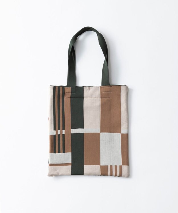 TRICOTE ブロックチェックトートバッグ【軽くて丈夫・A4対応】 48KHAKI