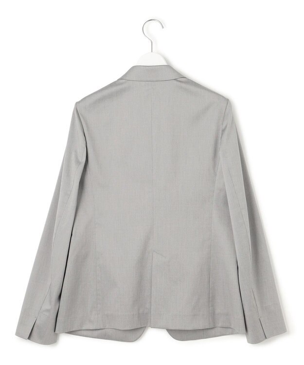23区 S 【セットアップ対応/洗える】ストレッチシャンブレー テーラードジャケット ライトグレー系