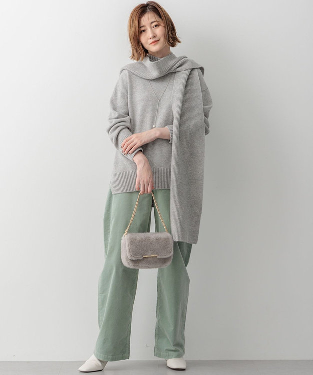 23区 サイドゴア ヒール ブーツ アイボリー系