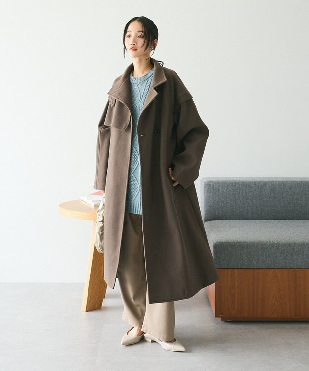 koor カラー 20aw コート エアリーウールビーバー スタンドカラー コート（47-20WI02-204