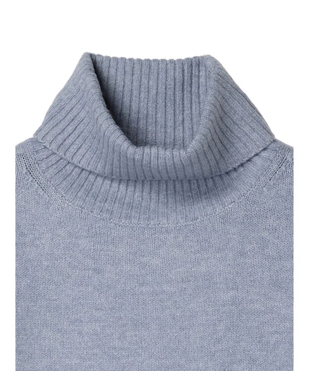 Green Parks ｆｕｗａっとメランジタートルニットプルオーバー Sax