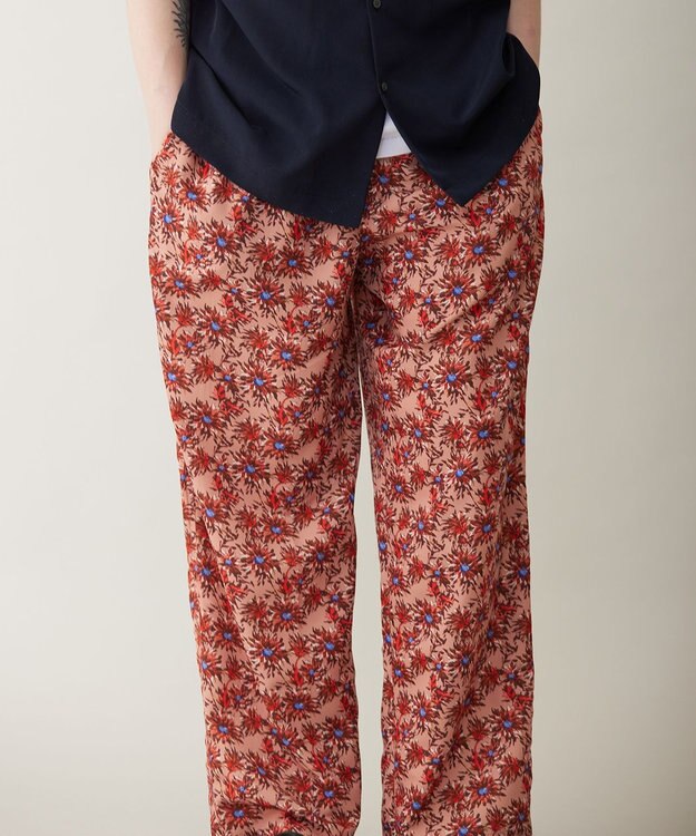 UNFILO MENS TORO TORO イージー ワイドパンツ [24年春夏商品] 花柄赤
