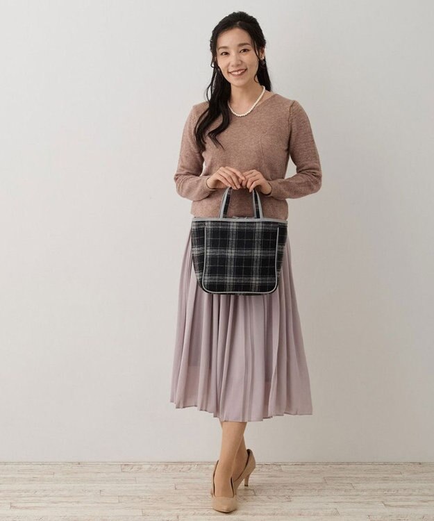 ROOTOTE 1344【フェルト生地】LT.スクエア.ドットチェック-A 01：ブラック