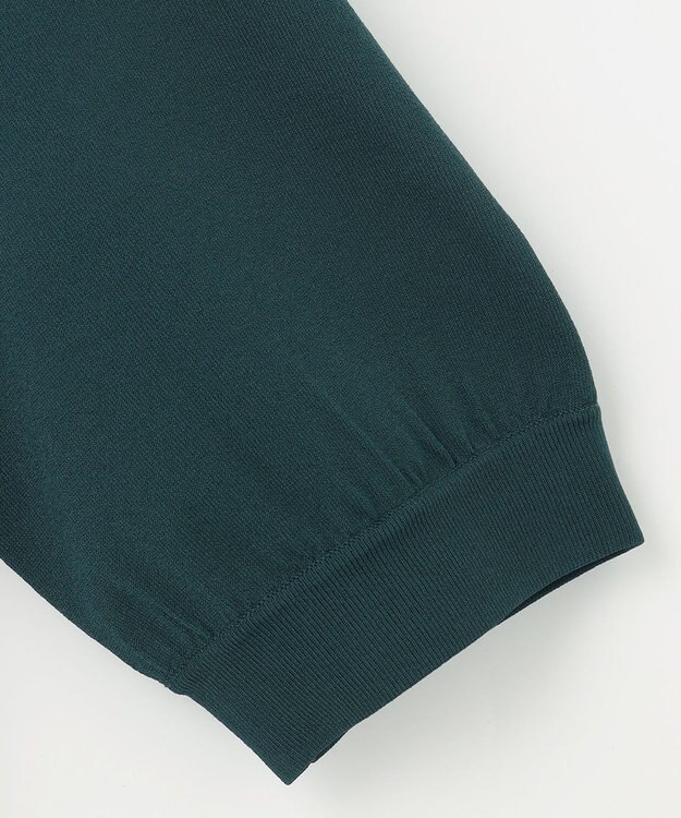 J.PRESS LADIES L 【洗える】レーヨンエリートストレッチ ギャザースリーブ ニット ダークグリーン系