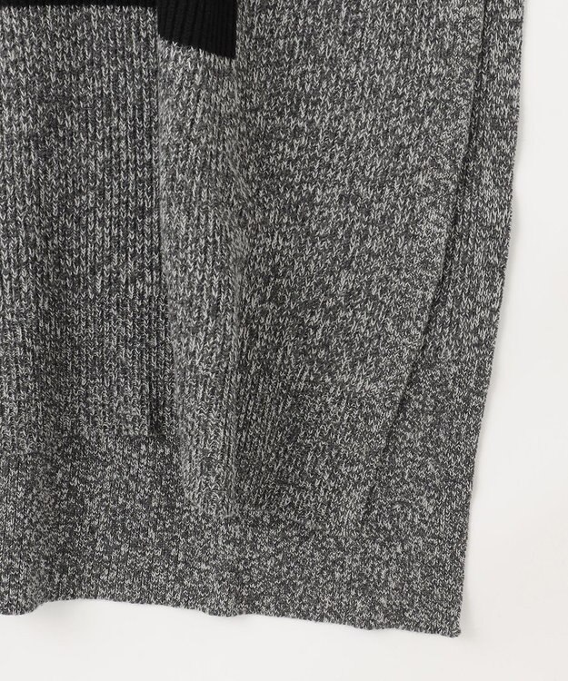 JOSEPH カーディステッチアニメーション　ハイネックポンチョ Black/Ivory