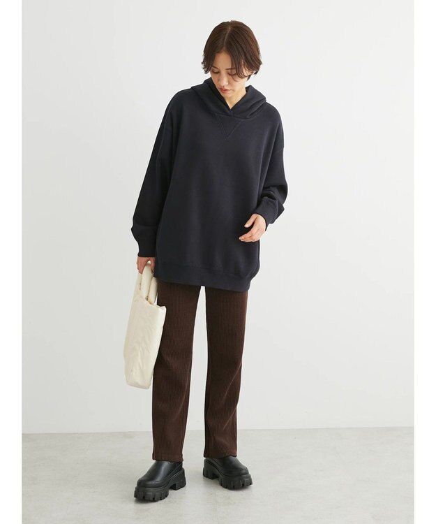 Green Parks リブ見えカットコールパンツ Brown